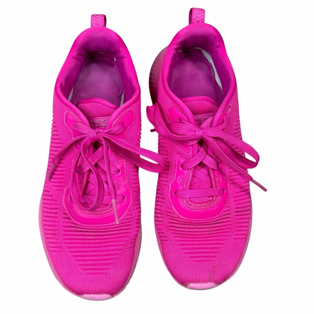 10/$25🦋 BOBS from Skechers Sport Squad Neon Pink Color Crash Trainers- Size 6.5 - Picture 10 of 16